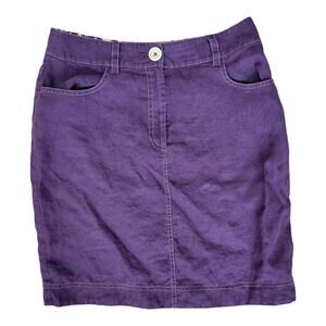 Boden Linen Skirt Women Summer Transition Purple Essentials Capsule Women 4